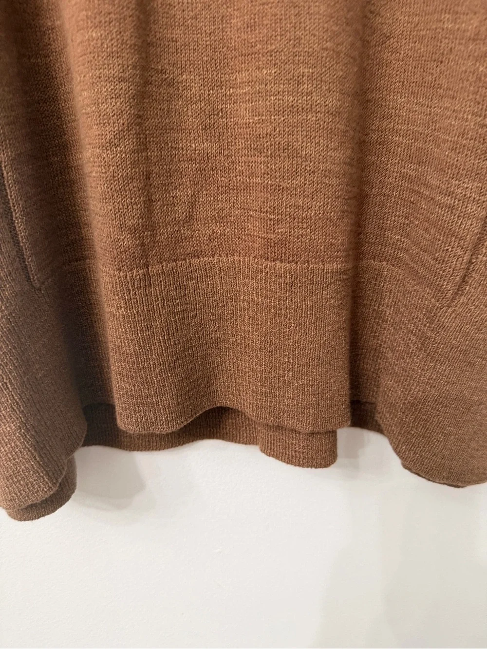Free People Oversized Scoop-Neck Knit Sweater in Brown XS